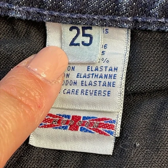 Vintage Hudson Flap Pocket Low Rise Y2K Jeans Dark Wash Sz 25 - Picture 8 of 13